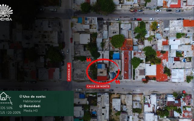 Terreno con construcción Gonzalo Guerrero - Playa del Carmen