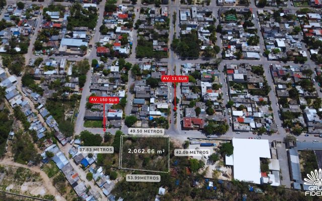 Terreno en Playa del Carmen. 2,062 m² Av. 11 Sur, Bellavista